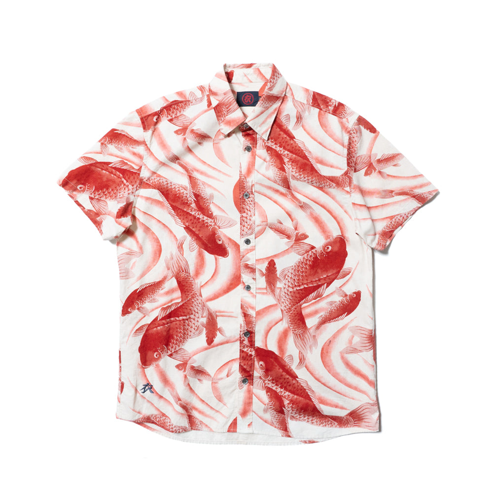 流水鯉総柄シャツ