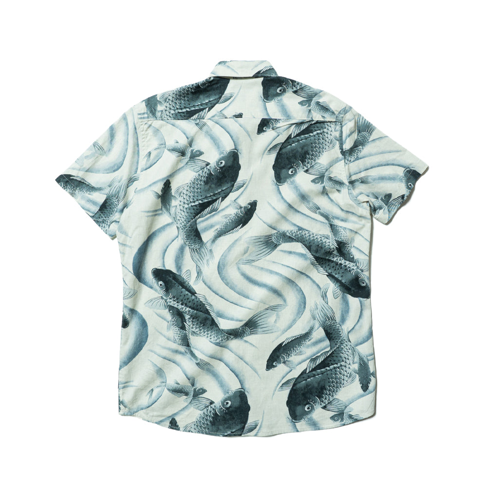流水鯉総柄シャツ