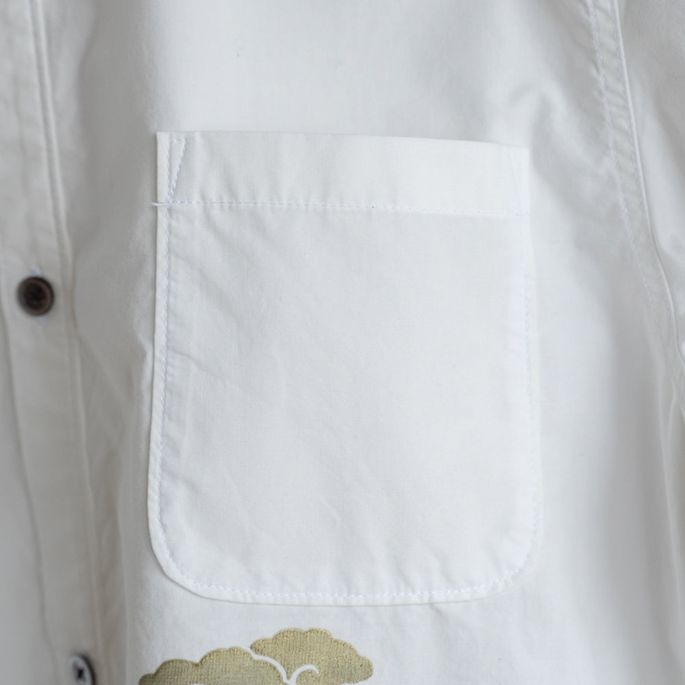 青鷺スタンド衿 ロングシャツ