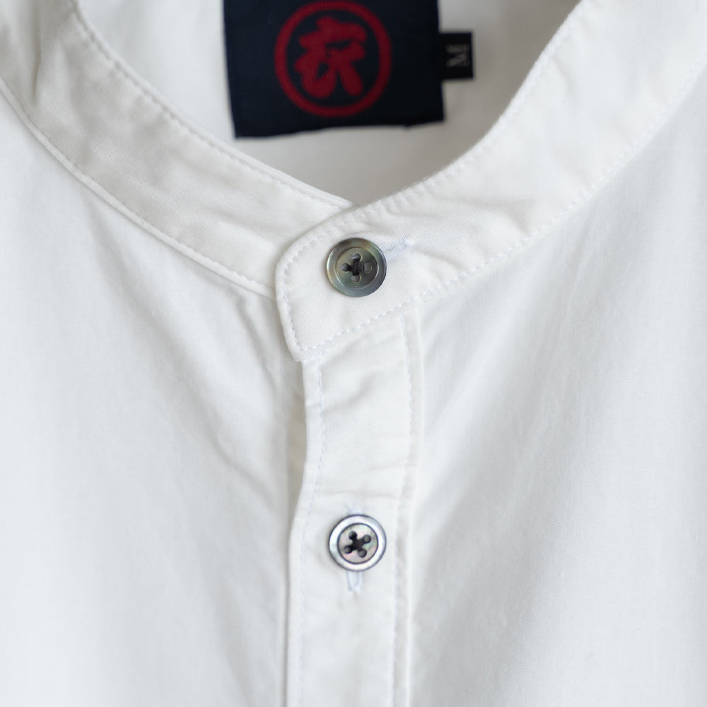 青鷺スタンド衿 ロングシャツ