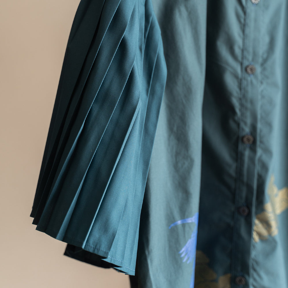 Heron pleated sleeve Dress