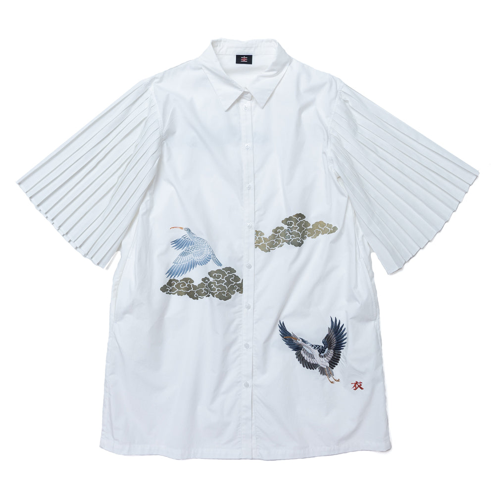 Heron pleated sleeve Dress