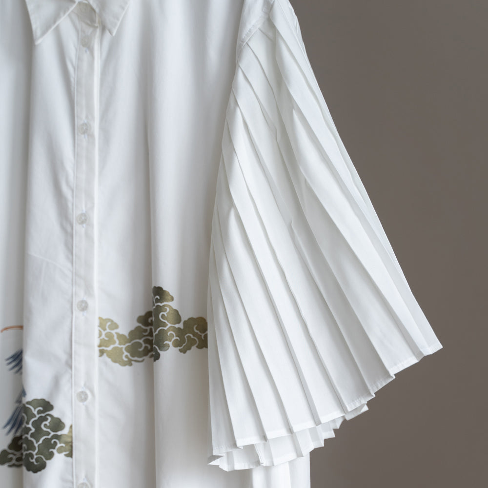 Heron pleated sleeve Dress