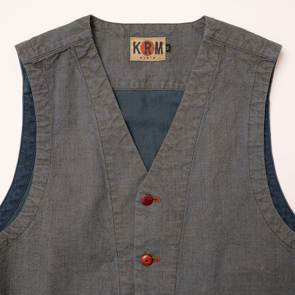 刺し子ポケット切り替え ベスト