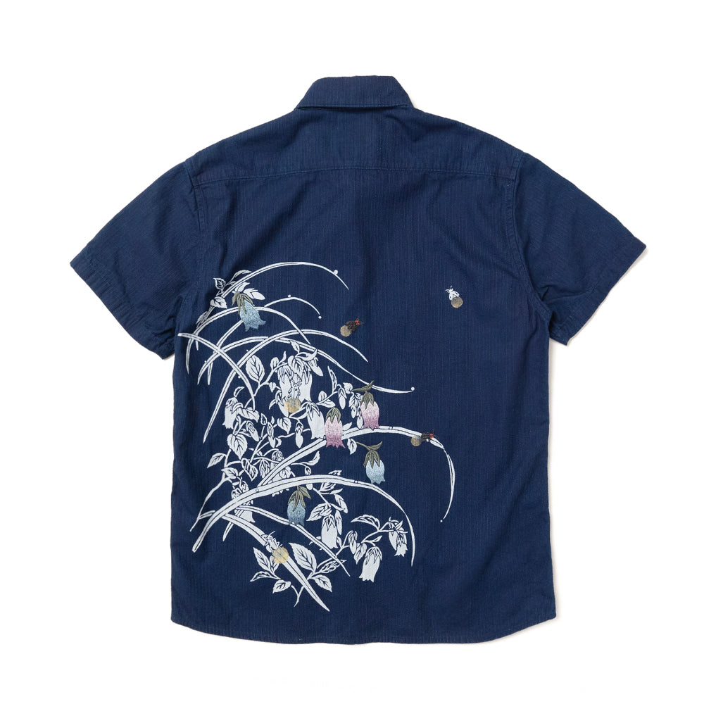 Firefly Grass Indigo Sashiko Shirt