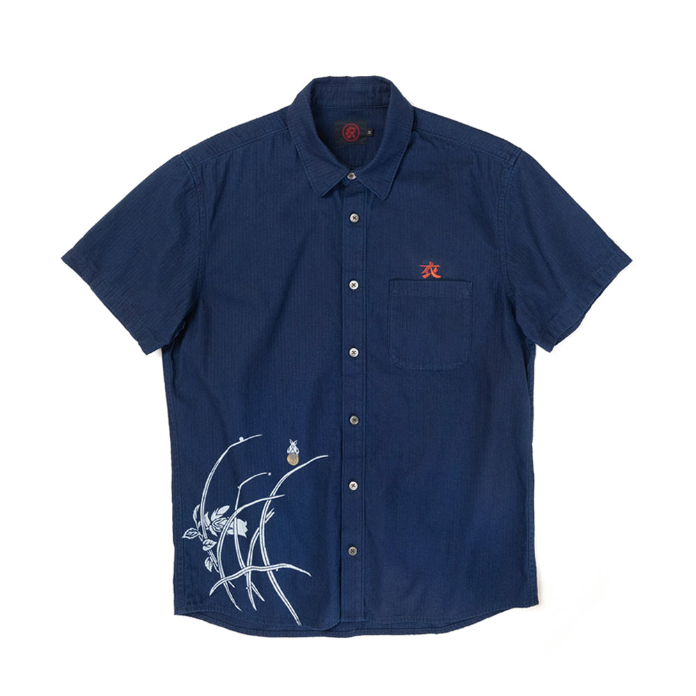 Firefly Grass Indigo Sashiko Shirt
