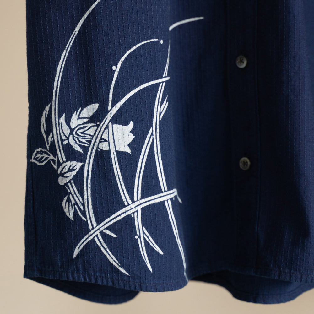 Firefly Grass Indigo Sashiko Shirt