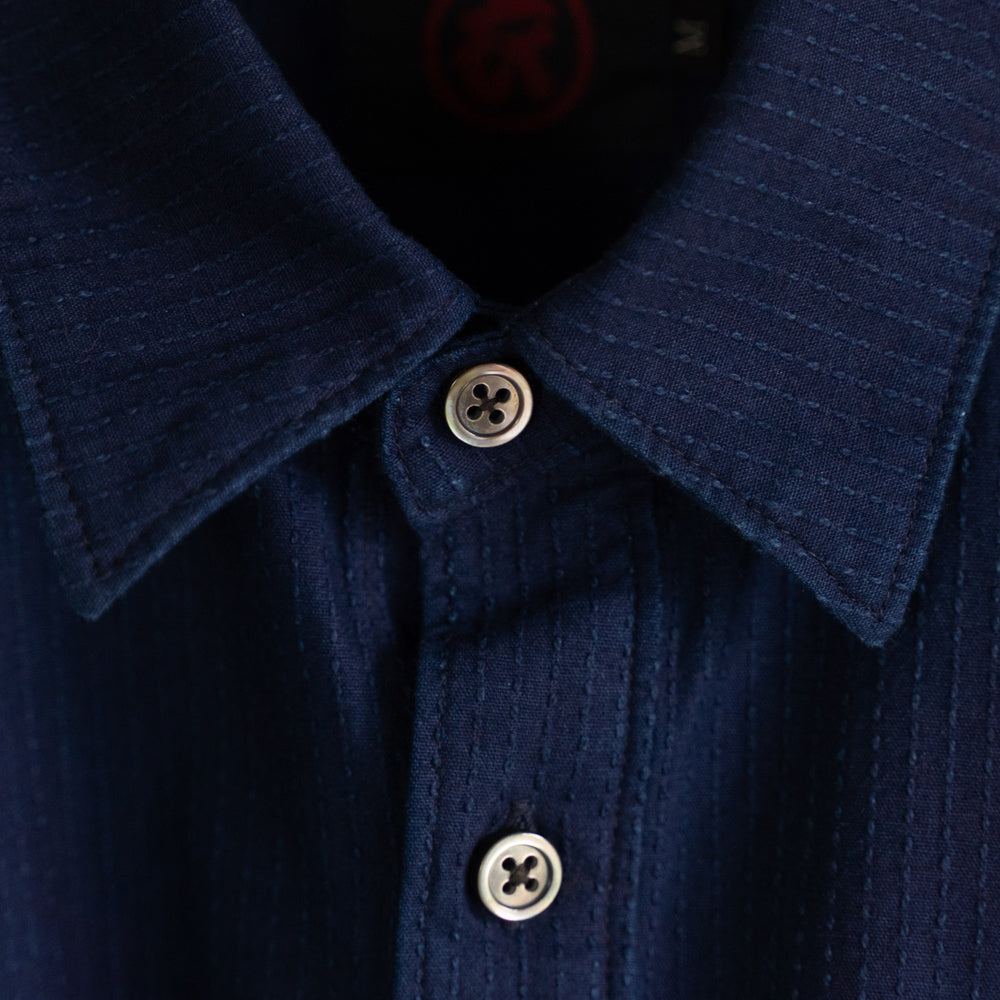 Firefly Grass Indigo Sashiko Shirt