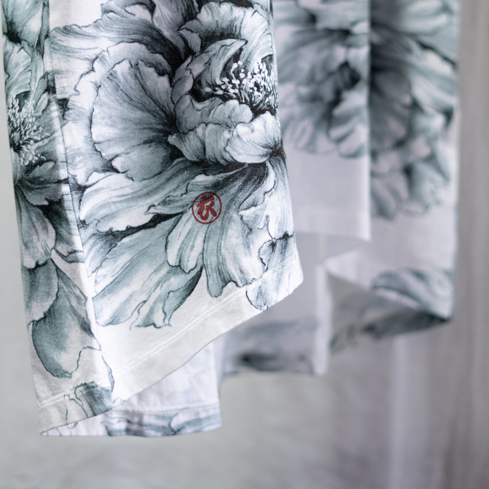 水墨牡丹総柄チュニック