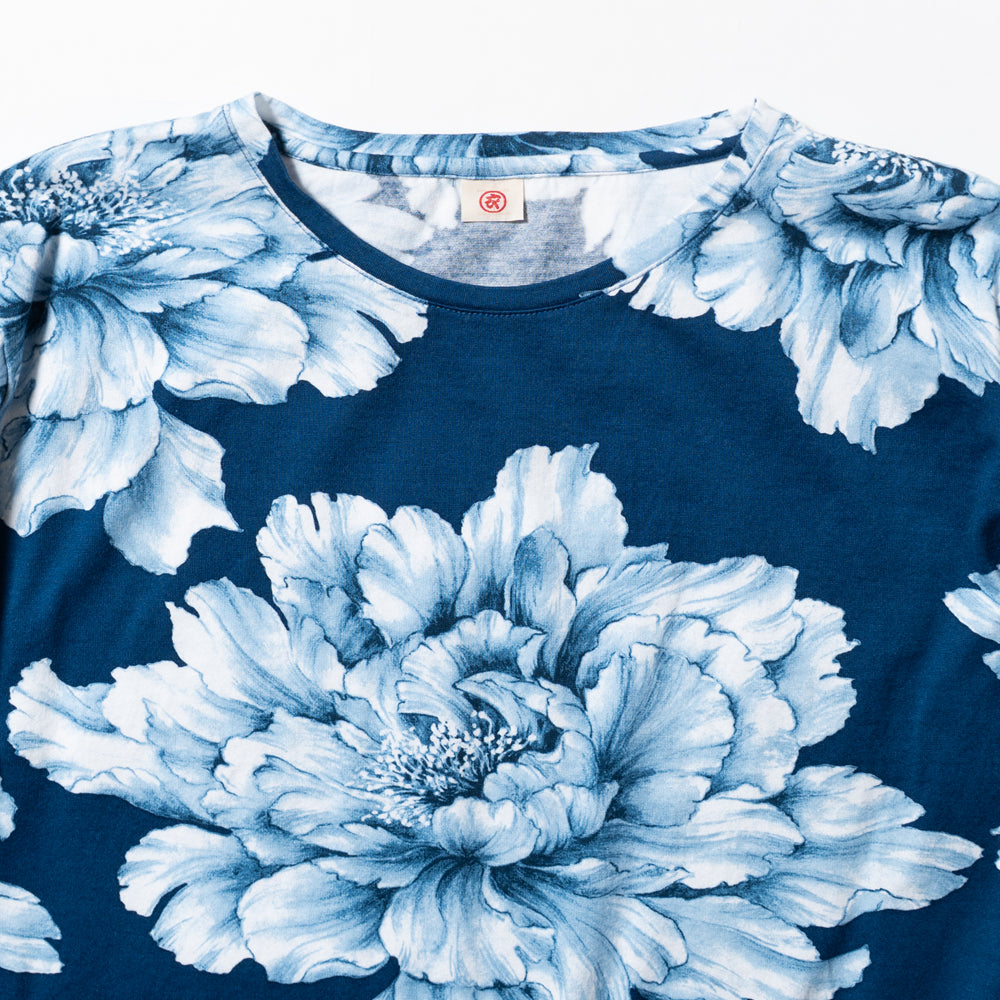 水墨牡丹総柄チュニック