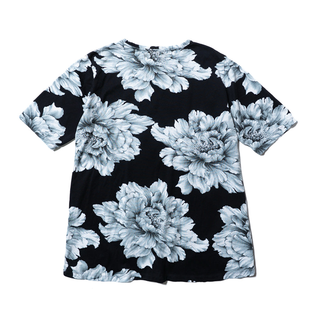 水墨牡丹総柄チュニック