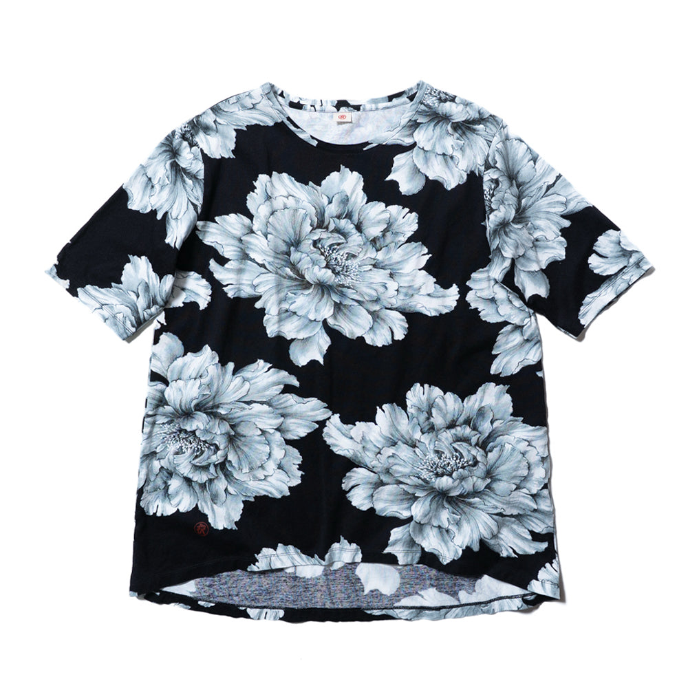 水墨牡丹総柄チュニック