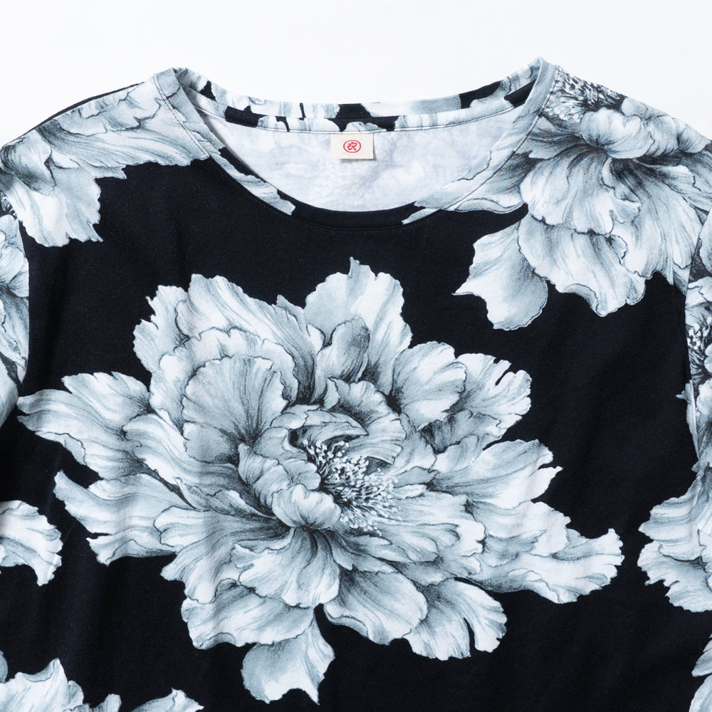 水墨牡丹総柄チュニック
