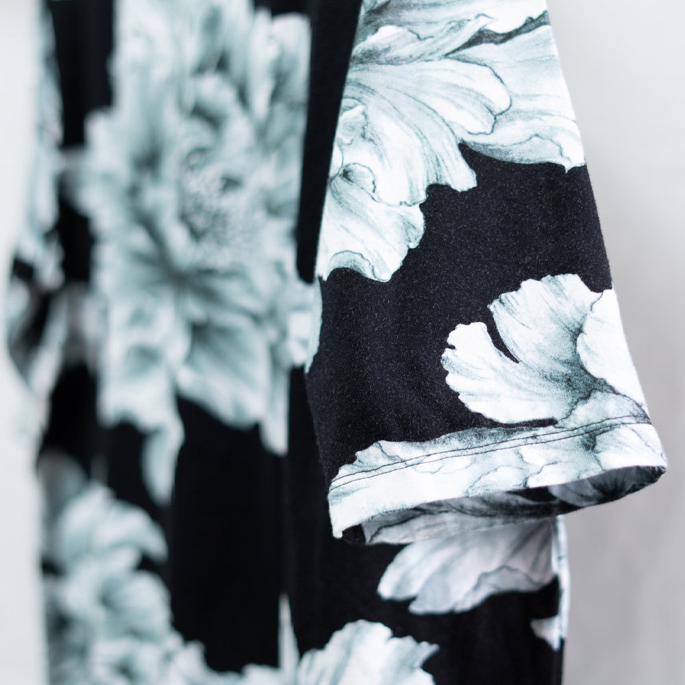 水墨牡丹総柄チュニック
