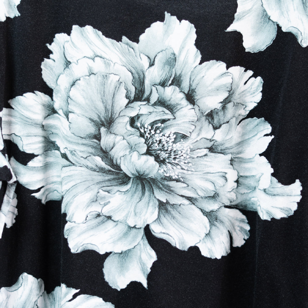 水墨牡丹総柄チュニック