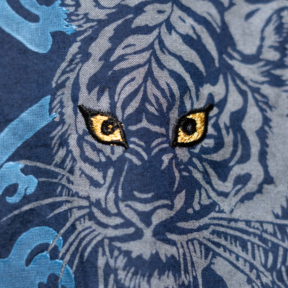 Tiger and Rough Wave Aloha Shirt