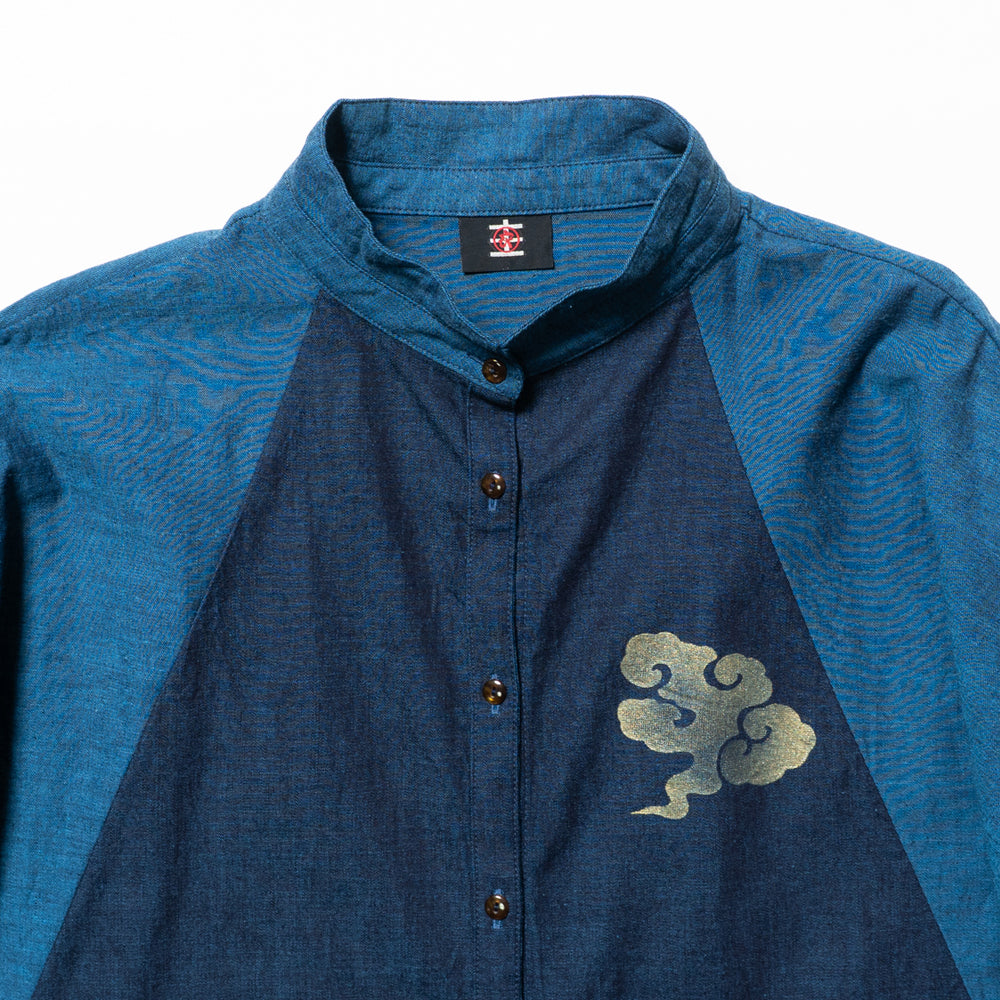 Flying Crane and Mount Fuji Stitch Blouse
