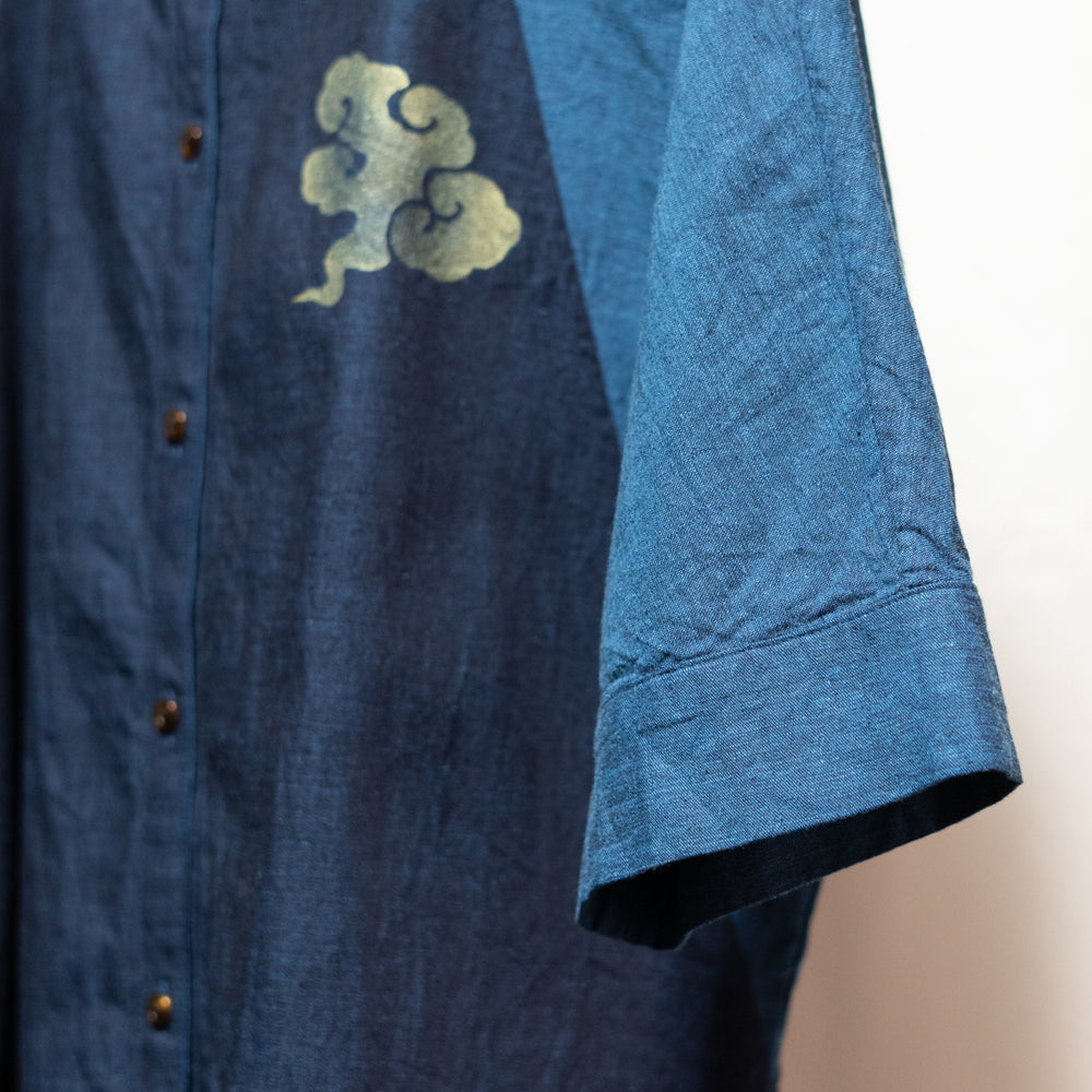 Flying Crane and Mount Fuji Stitch Blouse