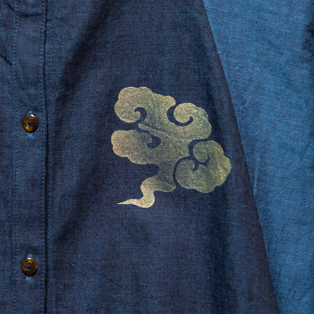 Flying Crane and Mount Fuji Stitch Blouse