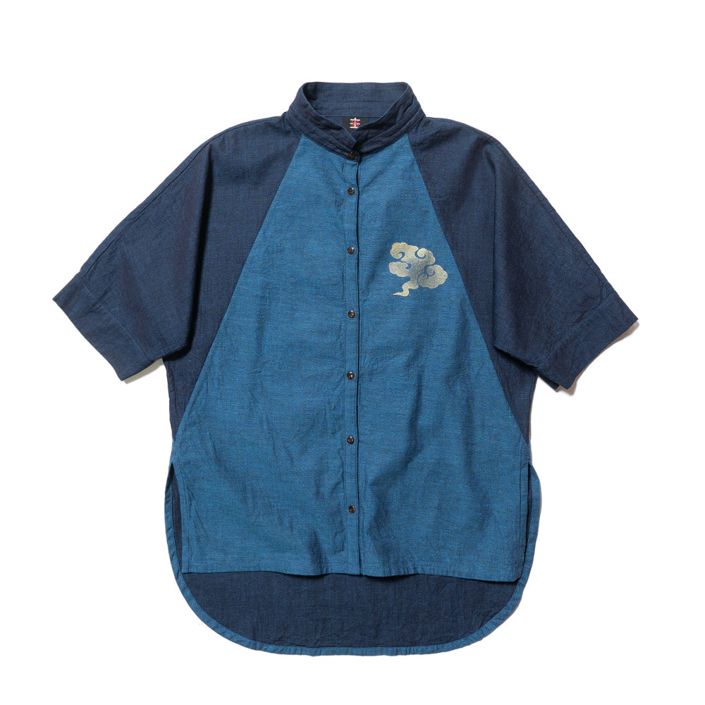 Flying Crane and Mount Fuji Stitch Blouse