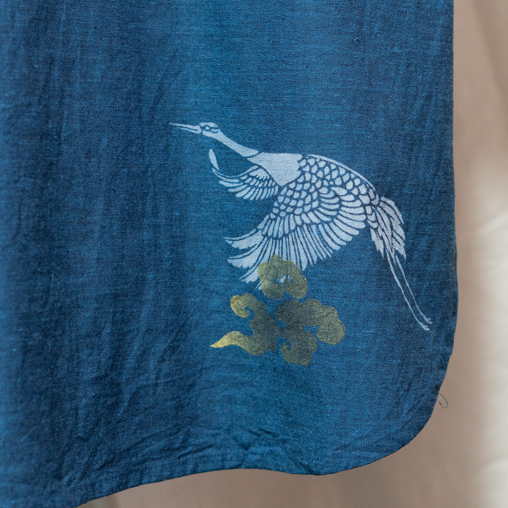 Flying Crane and Mount Fuji Stitch Blouse