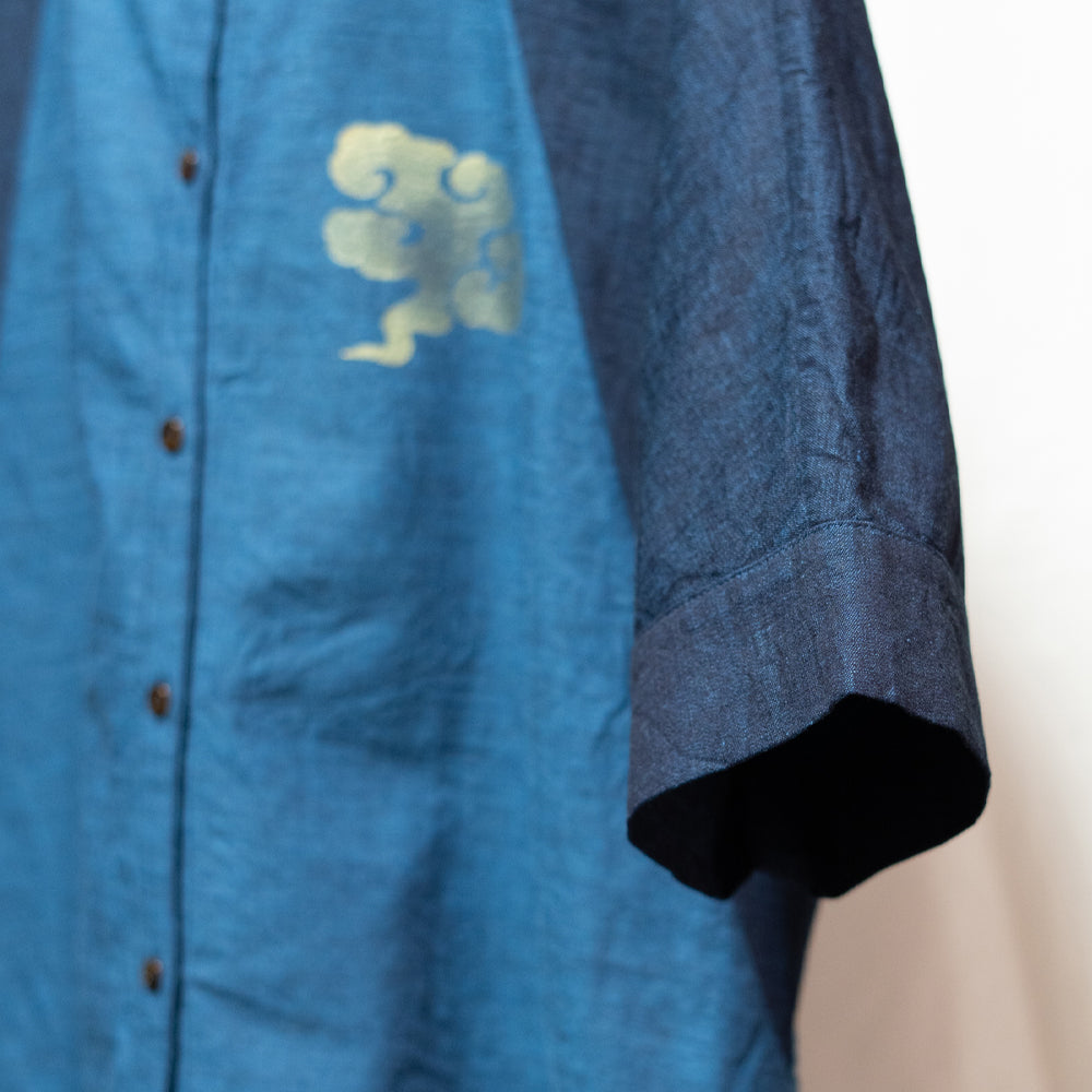 Flying Crane and Mount Fuji Stitch Blouse