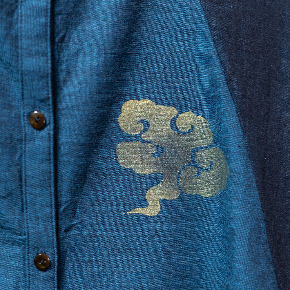 Flying Crane and Mount Fuji Stitch Blouse