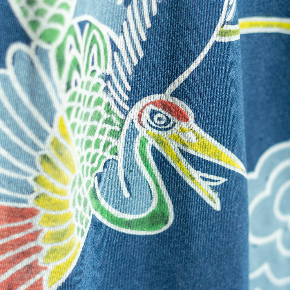 筒描き雲に鶴ジップ