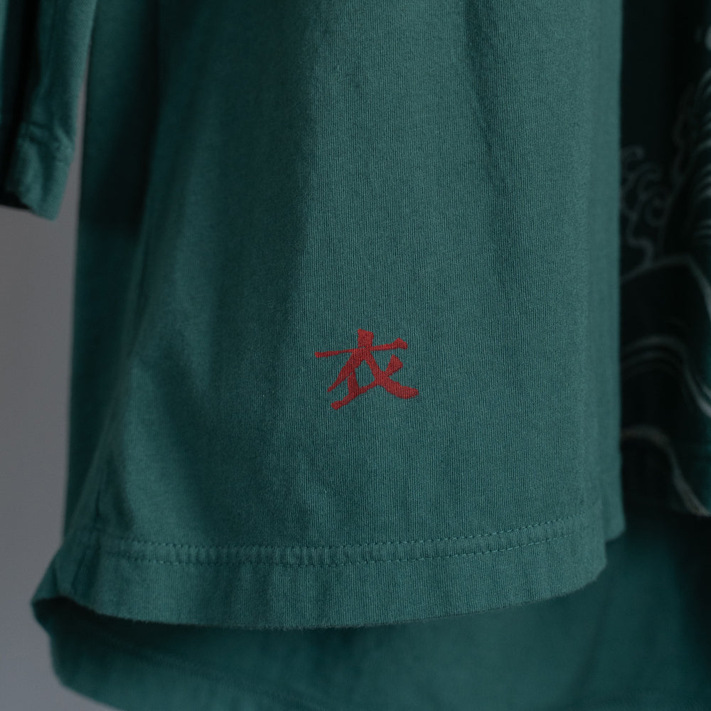 因幡の白兎 波に流れる背中プリーツロングTシャツ