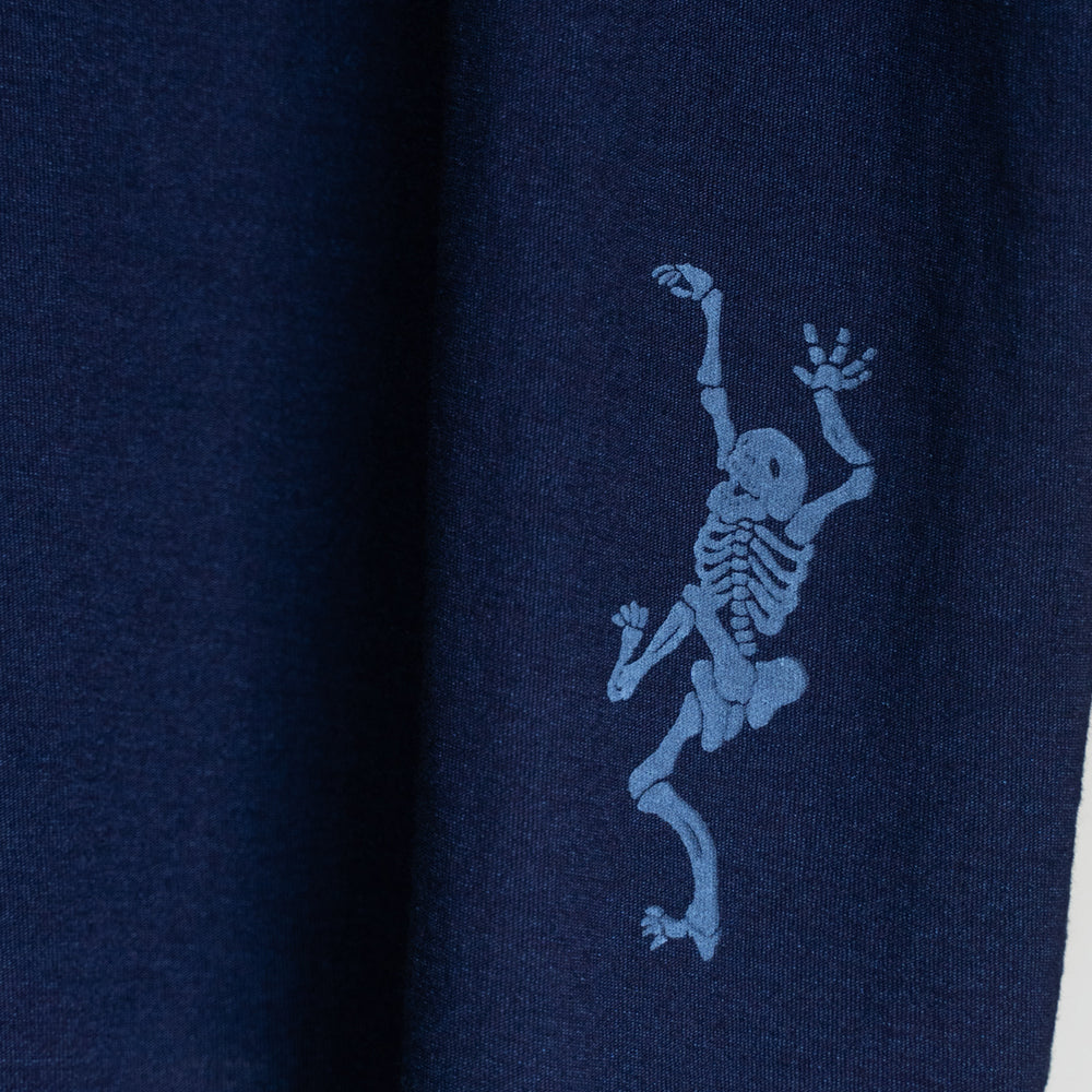 骸骨Vネックポケット付半袖Tシャツ