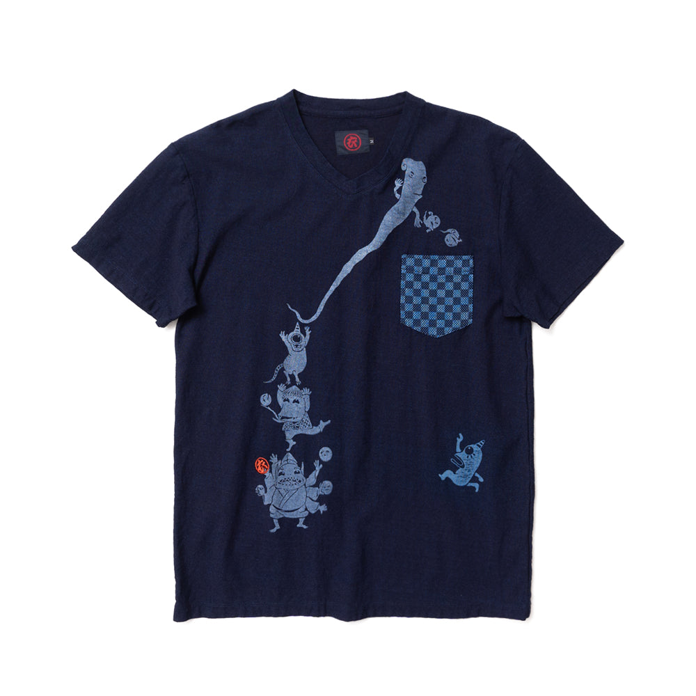 成し遂げたい Vネックポケット付き半袖Tシャツ
