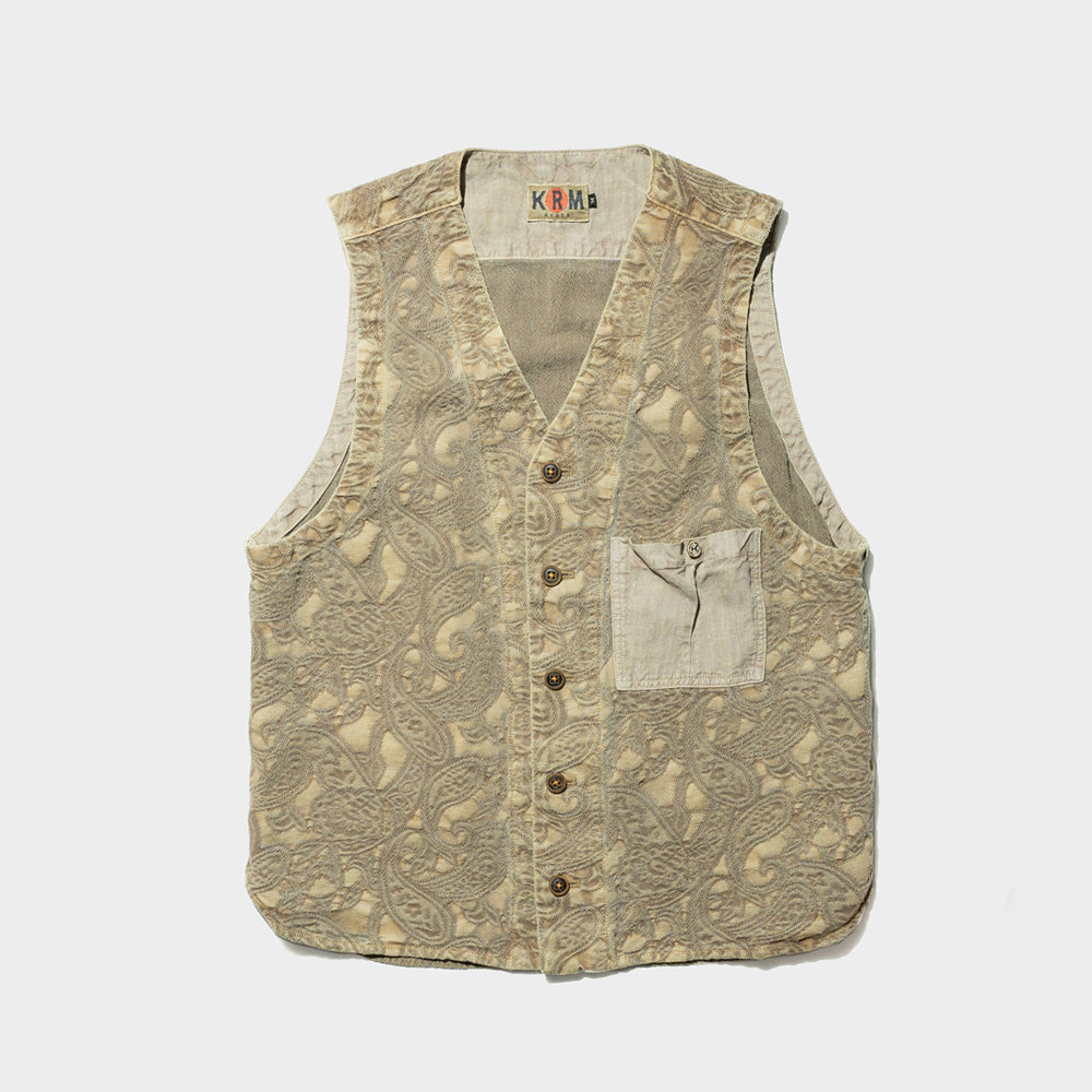 綿和紙ジャカード切替えベスト