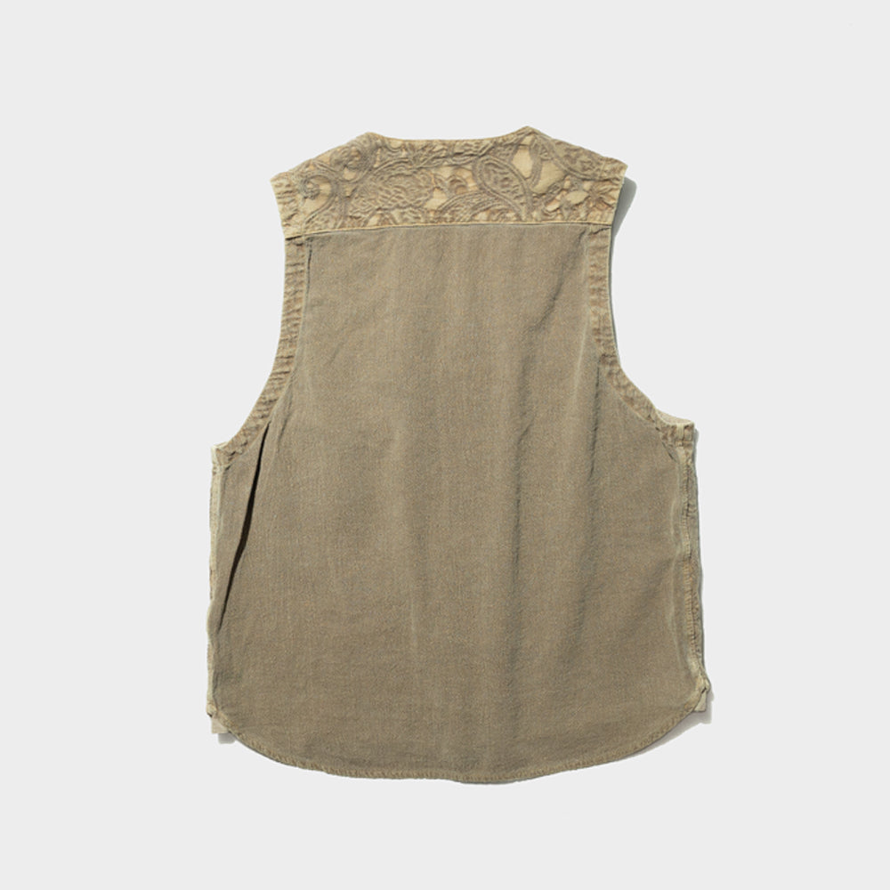 綿和紙ジャカード切替えベスト