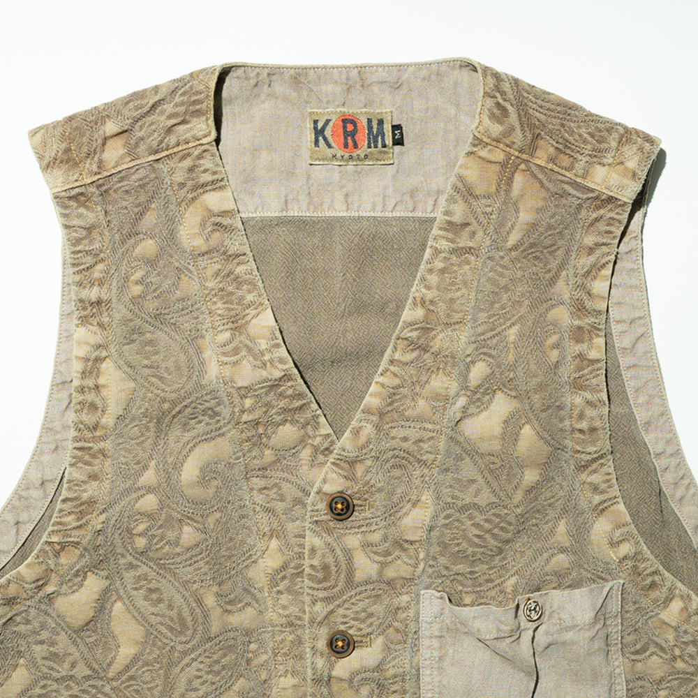 綿和紙ジャカード切替えベスト