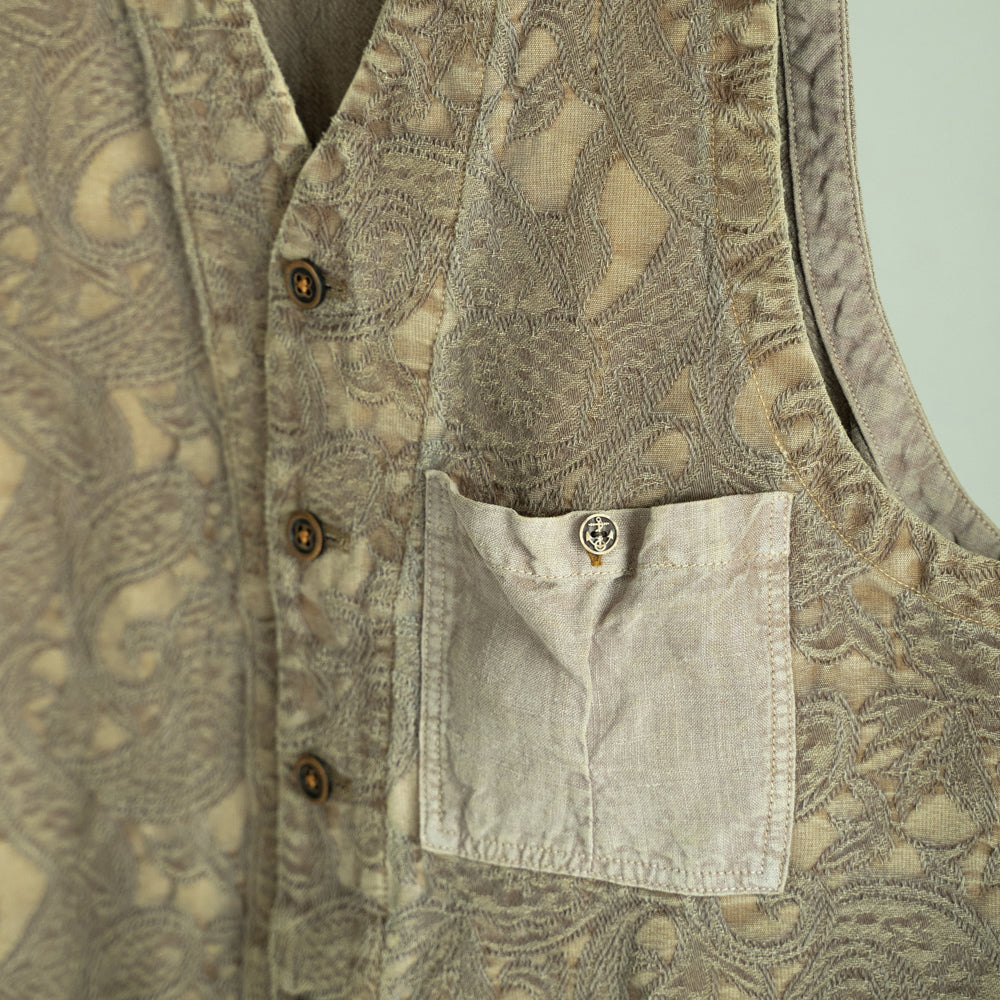 綿和紙ジャカード切替えベスト