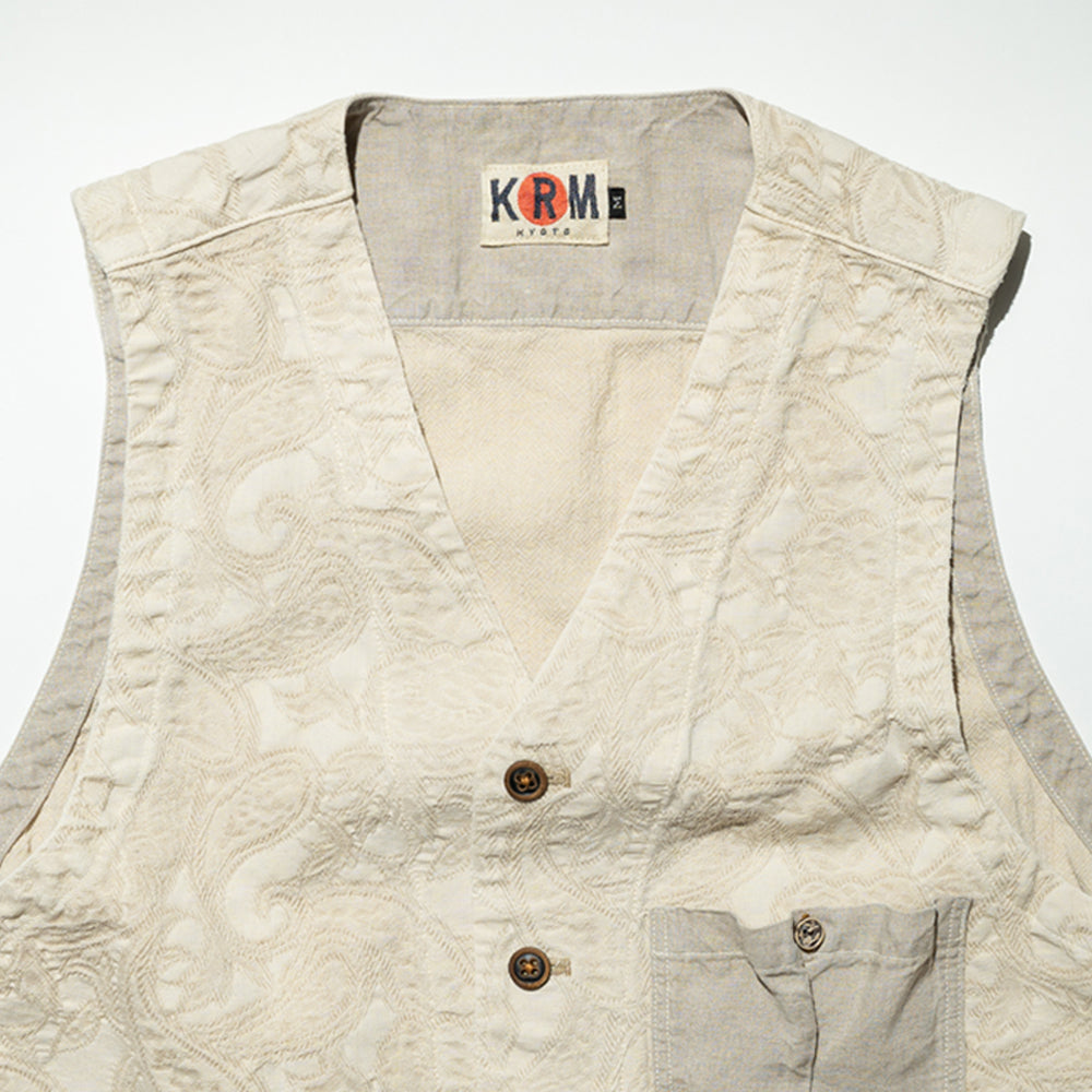 綿和紙ジャカード切替えベスト