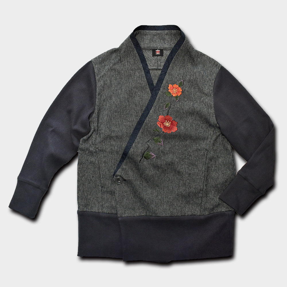 山茶花着物衿カーデジャケット