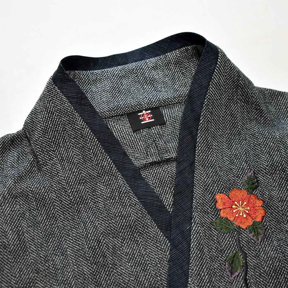 山茶花着物衿カーデジャケット