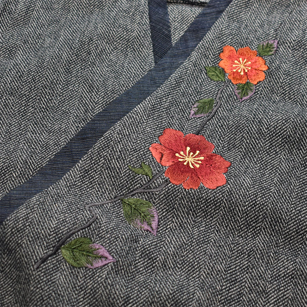 山茶花着物衿カーデジャケット