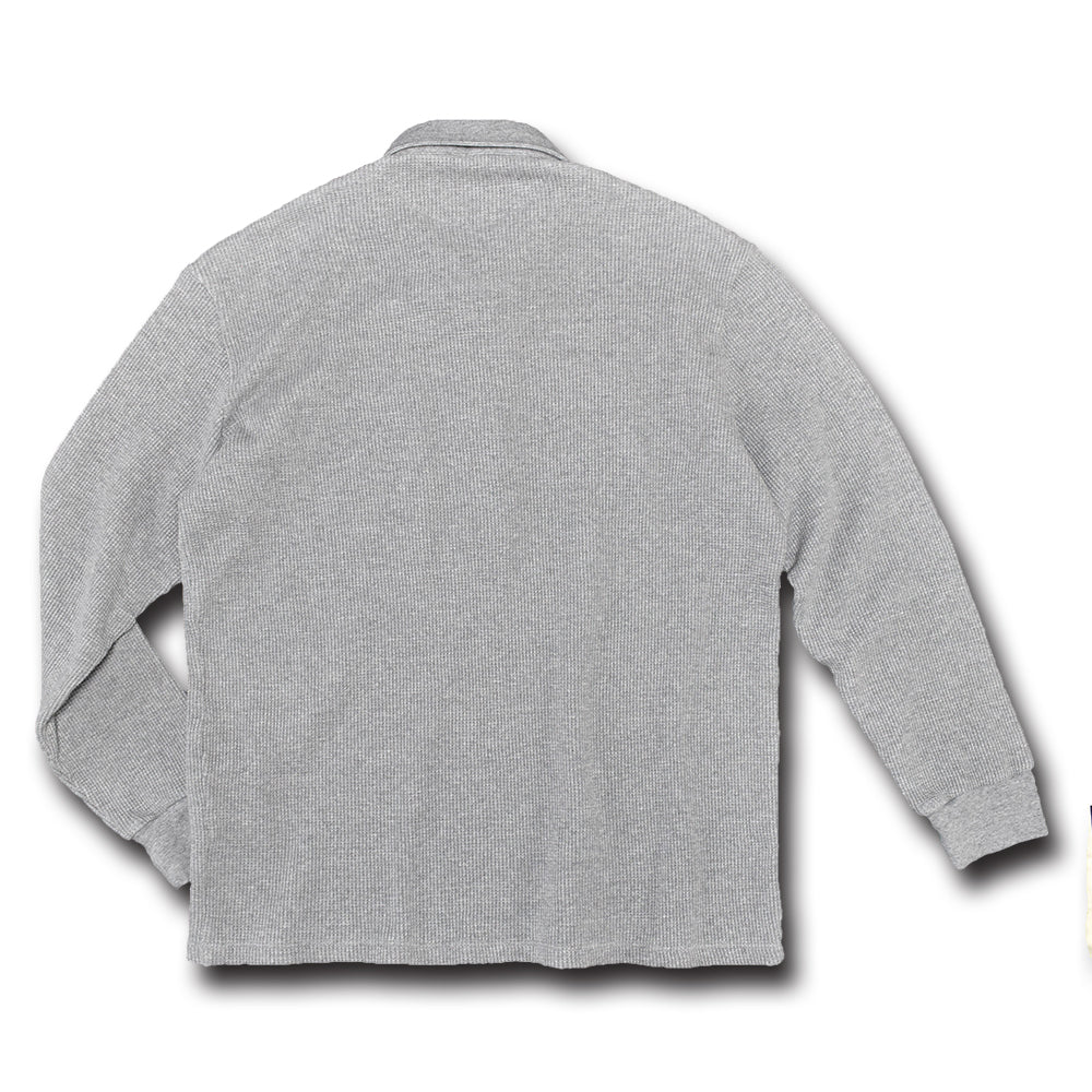 Clouded Waffle Polo Collar Long Sleeve T-Shirt