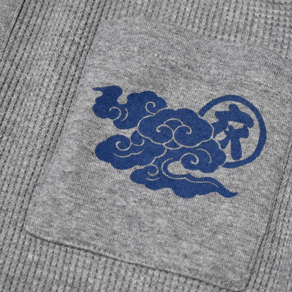 Clouded Waffle Polo Collar Long Sleeve T-Shirt