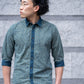 Indigo Sashiko Three-quarter Sleeves Shirt