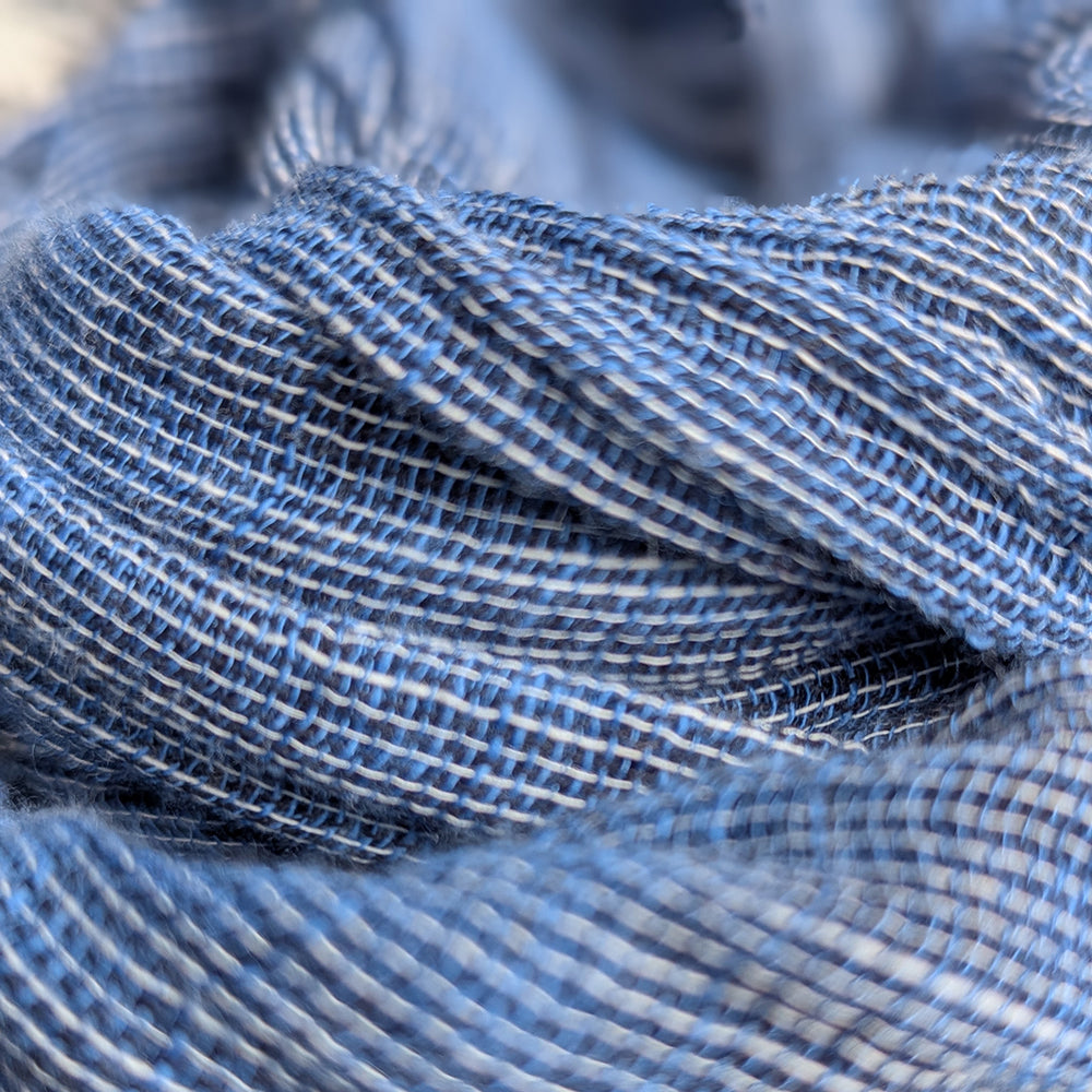 桜と龍　ガーゼ亀田縞ストール