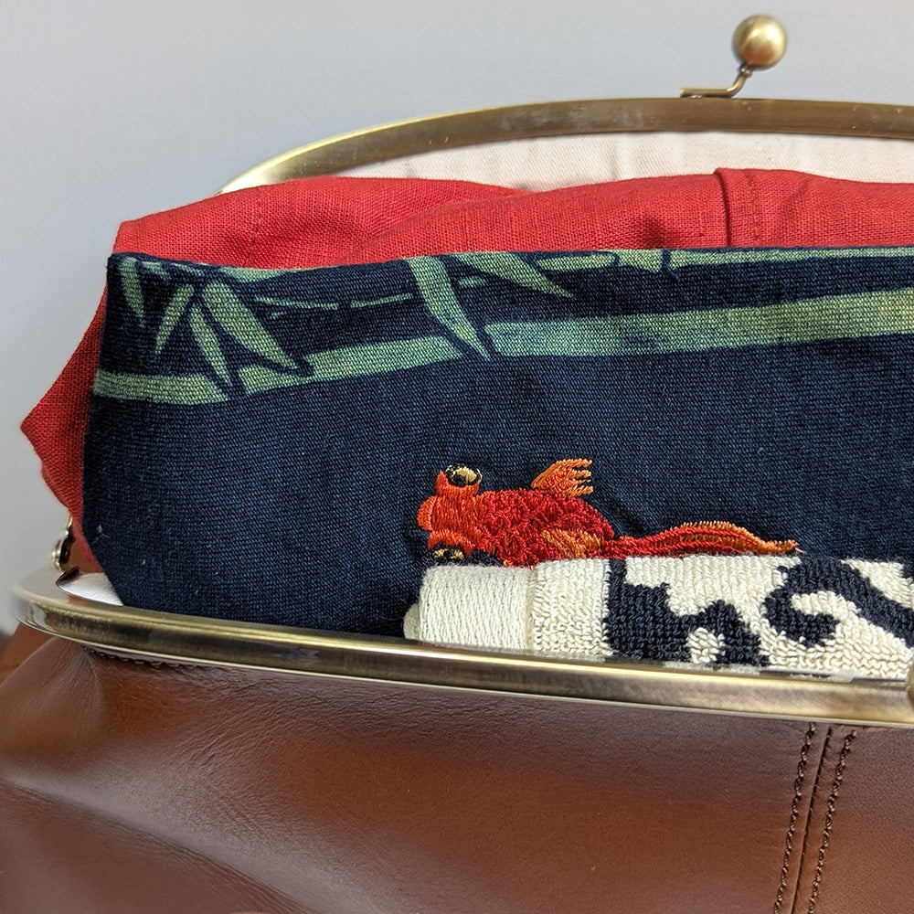 Real leather Gamaguchi Shoulder Bag -Namazu-