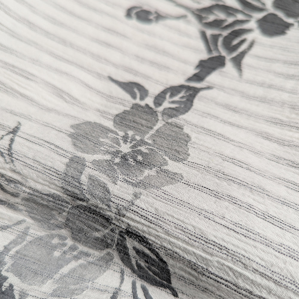 桜　ちぢみ亀田縞ストール