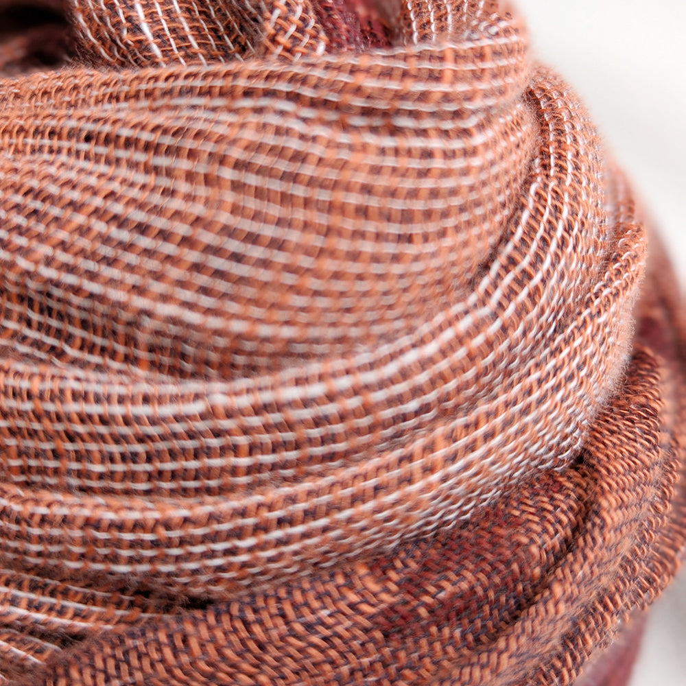 桜と鯰　ガーゼ亀田縞ストール