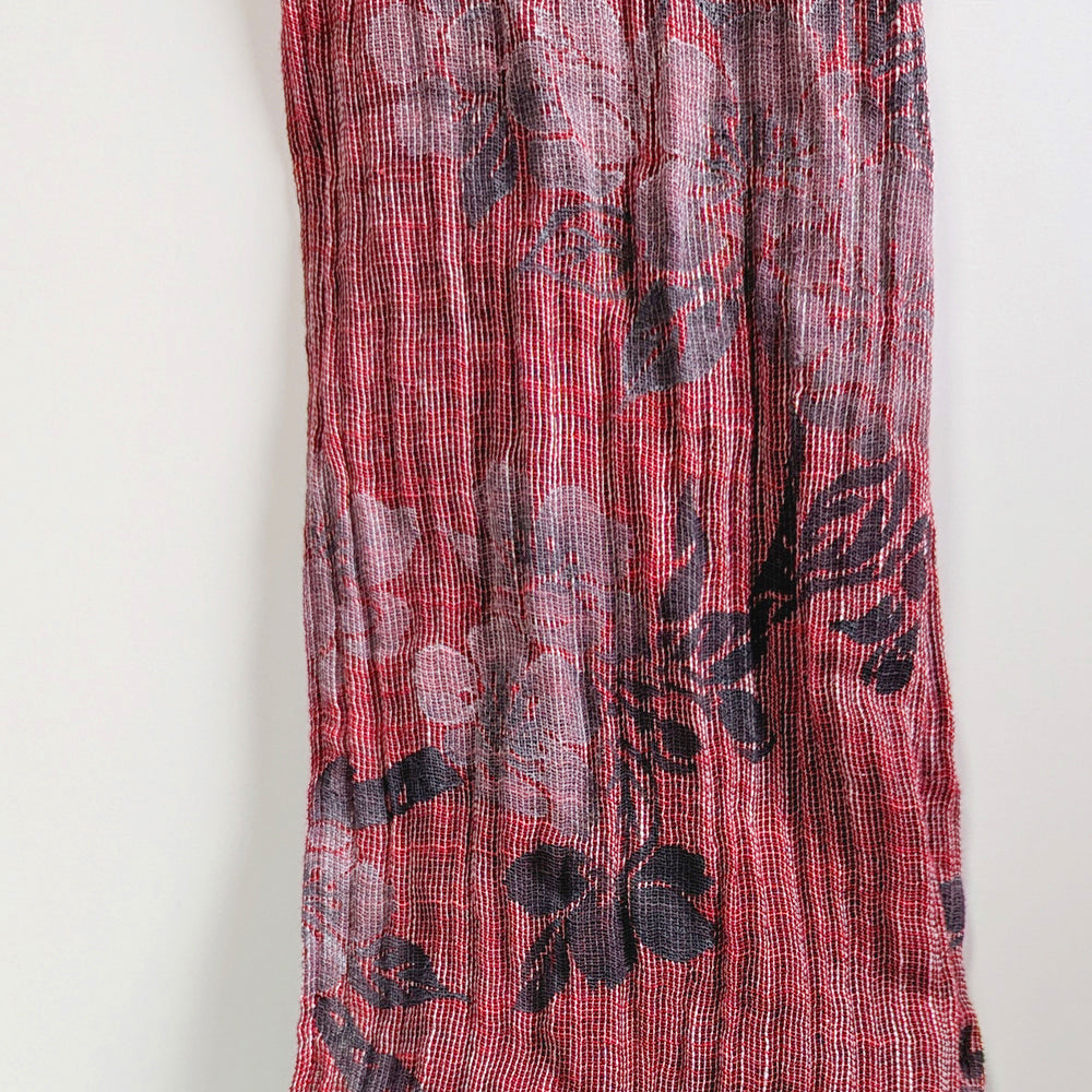 桜　ガーゼ亀田縞ストール