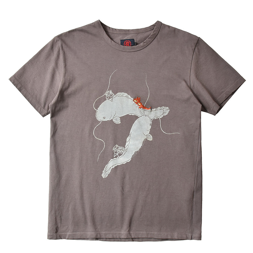 鯰とひょっこり妖怪  Tシャツ