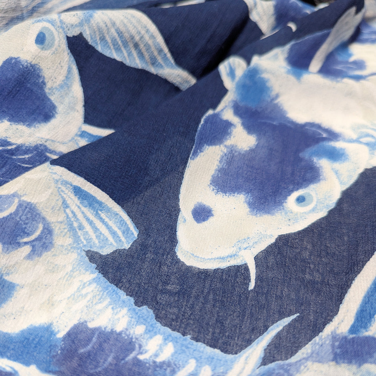 Blue Koi Scarf