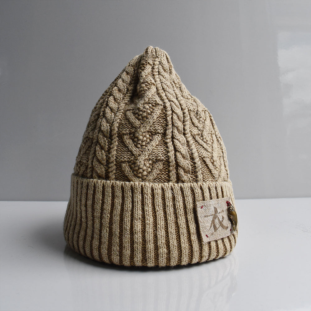  Aran Knit Hat -Namazu Charm-